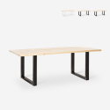 Industriële eettafel met ijzeren poten en houten blad Rajasthan 180 Keuze