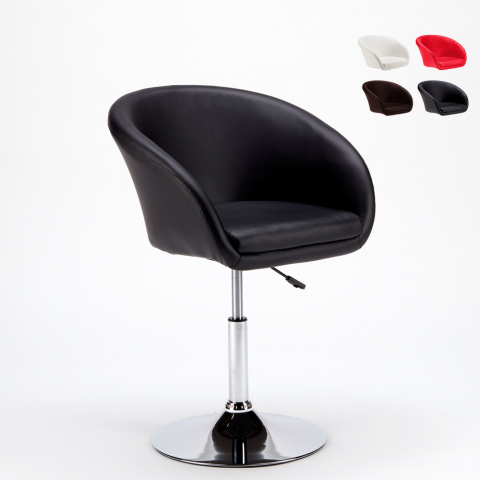 Fauteuil draaibare kruk in eco-leder Modern Design Austin Aanbieding
