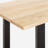 Industriële eettafel met ijzeren poten en houten blad Rajasthan 180 Afmetingen