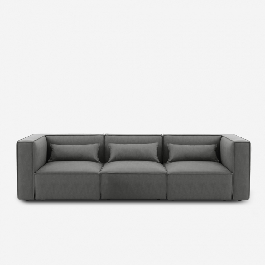 Canapé modulable 3 places confortable moderne en tissu Solv Promotion