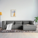 Canapé 3 places modulable et moderne en tissu avec méridienne pour salon Solv Vente