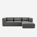 Canapé 3 places modulable et moderne en tissu avec méridienne pour salon Solv Remises