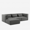 Canapé 3 places modulable et moderne en tissu avec méridienne pour salon Solv Réductions