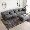 Canapé 4 places modulable moderne en tissu avec méridienne Solv Vente