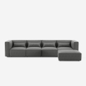 Canapé 4 places modulable moderne en tissu avec méridienne Solv Offre