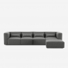 Canapé 4 places modulable moderne en tissu avec méridienne Solv Offre