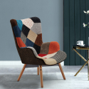 Fauteuil scandinave patchwork design pour salon Patchy Vente
