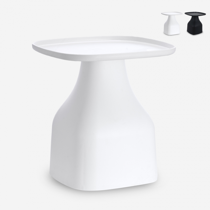Table basse 48x48 moderne en plastique pour intérieur et extérieur Bell XL Réductions