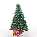 Groene PVC kunstkerstboom 210 cm met sneeuwdecoraties Tampere Aanbieding