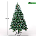Groene PVC kunstkerstboom 210 cm met sneeuwdecoraties Tampere Catalogus