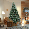 Groene PVC kunstkerstboom 210 cm met sneeuwdecoraties Tampere Verkoop