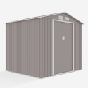 Tuinhuis schuur van gegalvaniseerd plaatstaal voor tuingereedschap 213x191x195 cm St.Moritz Voorraad