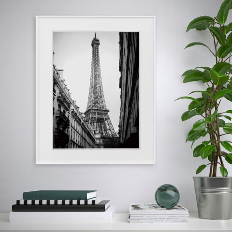 Print foto Parijs zwart wit 40x50cm Variety Eiffel foto Aanbieding