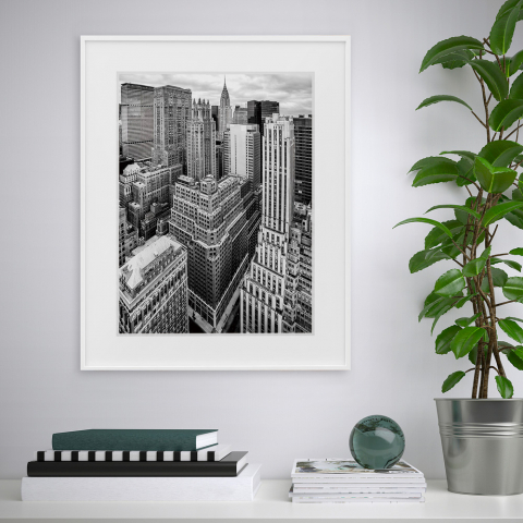 Poster met lijst stedelijk landschap print zwart-wit 40x50cm Variety Grad Aanbieding