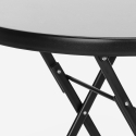 Table ronde pliante de jardin + 2 chaises modernes Kumis Réductions