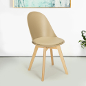 Chaise de cuisine et salle à manger avec coussin design scandinave en bois Bib Nordica Vente