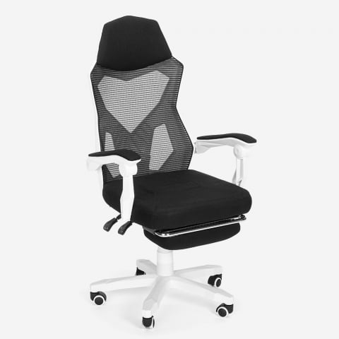 ergonomisch Gaming stoel futuristisch ontwerp ademende rugleuning met voetsteun Gordian Plus Aanbieding