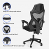Chaise de jeu ergonomique respirante au design futuriste Gordian Dark Réductions