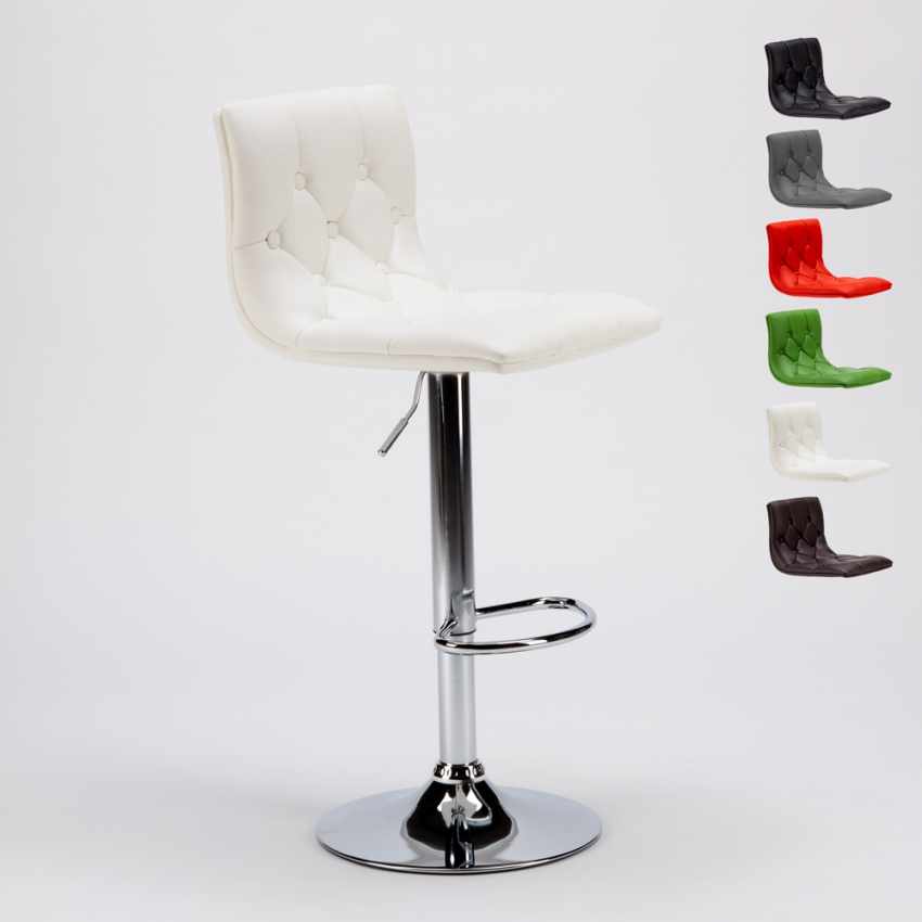 Tabouret de bar cuisine assise émaillée en similicuir design Honolulu Promotion