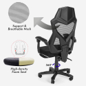 Fauteuil gamer design futuriste repose-pieds ergonomique respirant Gordian Plus Dark Réductions