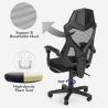 ergonomische ademende gaming buraustoel met futuristisch ontwerp en voetsteun Gordian Plus Dark Kortingen