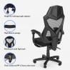ergonomische ademende gaming buraustoel met futuristisch ontwerp en voetsteun Gordian Plus Dark Korting