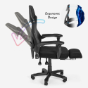 ergonomische ademende gaming buraustoel met futuristisch ontwerp en voetsteun Gordian Plus Dark Voorraad