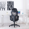 ergonomische ademende gaming buraustoel met futuristisch ontwerp en voetsteun Gordian Plus Dark Aanbod