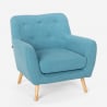 Fauteuil design moderne style nordique en bois et tissu Modesto Dimensions