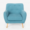 Moderne lounge fauteuil in Scandinavische stijl van hout en stof Modesto Model