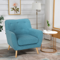 Moderne lounge fauteuil in Scandinavische stijl van hout en stof Modesto Keuze
