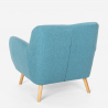 Scandinavisch design woonkamerset met 2 fauteuils en 2-zits bank van hout en stof Cleis Aankoop