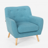 Scandinavisch design woonkamerset met 2 fauteuils en 2-zits bank van hout en stof Cleis Kosten