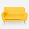 Scandinavisch design 2-zits bank en fauteuil van hout en stof Algot 