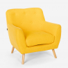 Scandinavisch design 2-zits bank en fauteuil van hout en stof Algot 