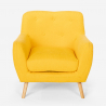 Scandinavisch design 2-zits bank en fauteuil van hout en stof Algot 