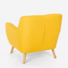 Scandinavisch design 2-zits bank en fauteuil van hout en stof Algot 