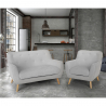 Scandinavisch design 2-zits bank en fauteuil loungeset van hout en stof Algot Verkoop