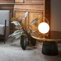 Gouden design tafellamp met glazen bol Bella Korting