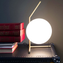 Gouden design tafellamp met glazen bol Bella Kortingen