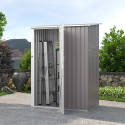 Abri de jardin en tôle galvanisée cabanon gris pour outils Amalfi 143X89x186cm Promotion