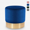 Pouf repose-pieds tabouret bas rembourré rond design velours Rossetto Réductions