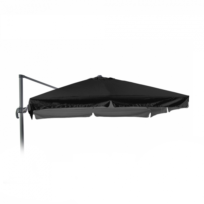 Vervangend doek voor tuinparasol 3x3 m aluminium arm Paradise Noir met volant Aanbieding