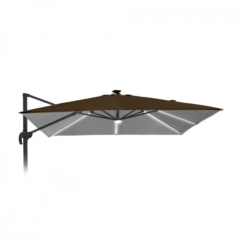 Toile de Remplacement pour tonnelle de Jardin 3x3 Bras Aluminium Paradise LED Brown Light