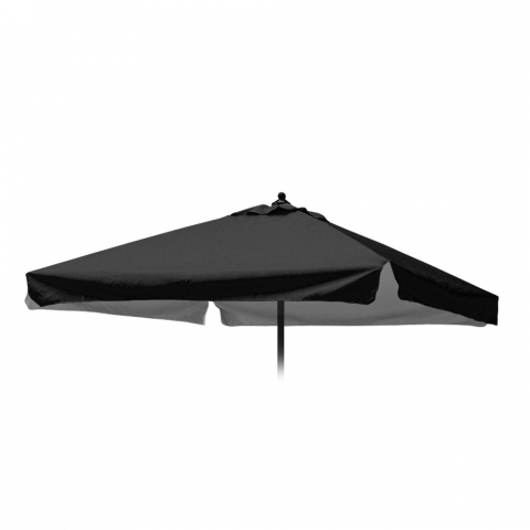 Toile de remplacement pour parasol de jardin 2x2 carré Plutone Noir avec lambrequin