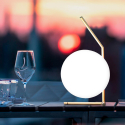 Gouden design tafellamp met glazen bol Bella Aanbieding