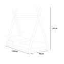 Tentvormig houten Montessori kinderbed 70x140 cm Wigee Korting