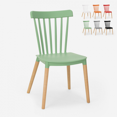 Modern design stoel polypropyleen hout keuken buiten restaurant Lys Aanbieding