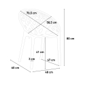  Set met vierkante zwarte tafel 70x70 cm en 2 design stoelen Moai Black 