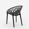 Table carré noir 70x70 + 2 chaises design Moai Black Achat
